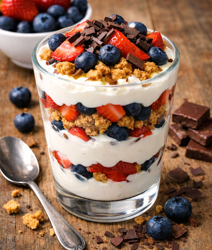Greek Yogurt Parfait 🍫🍓