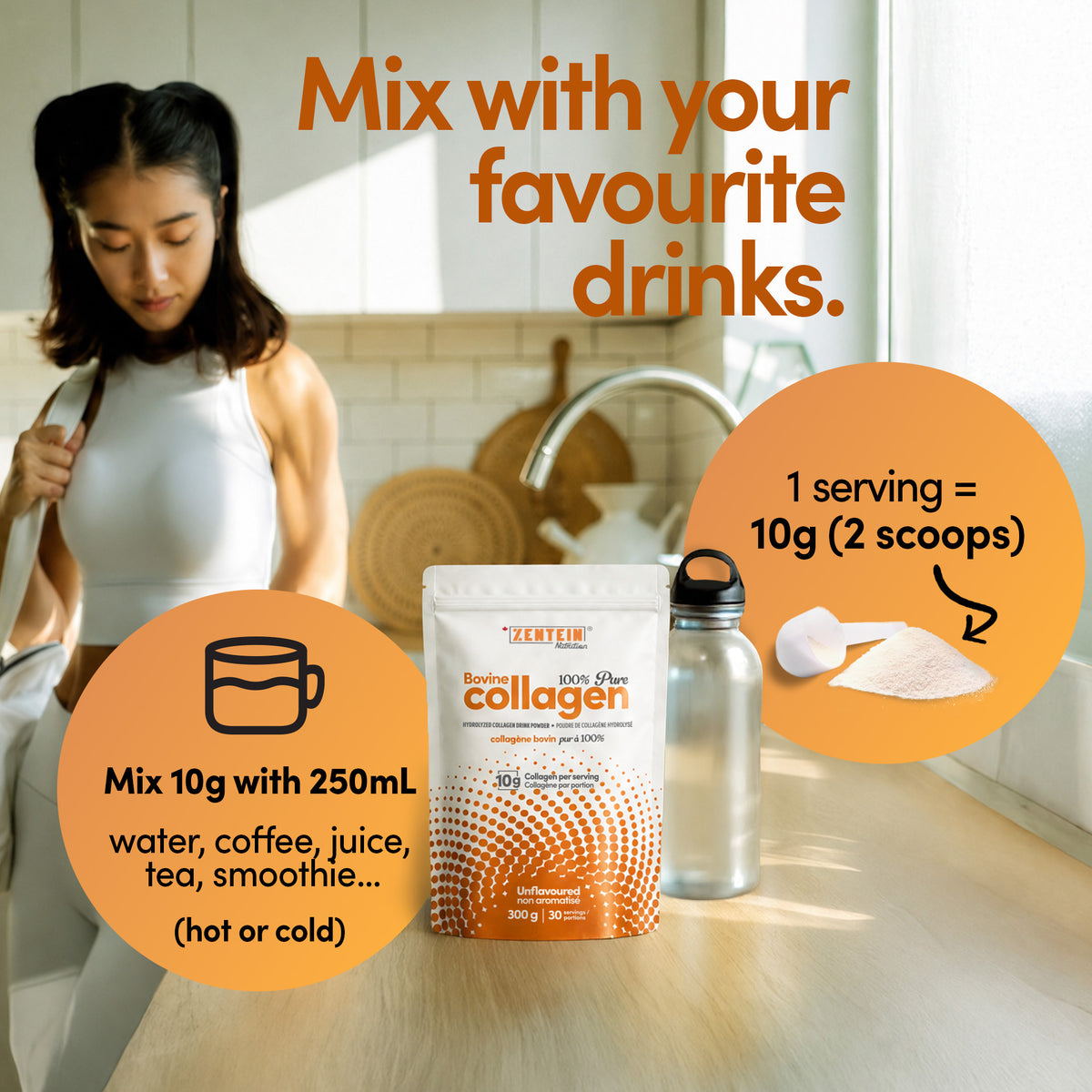 Pure Bovine Collagen - Hydrolyzed Collagen Drink Powder