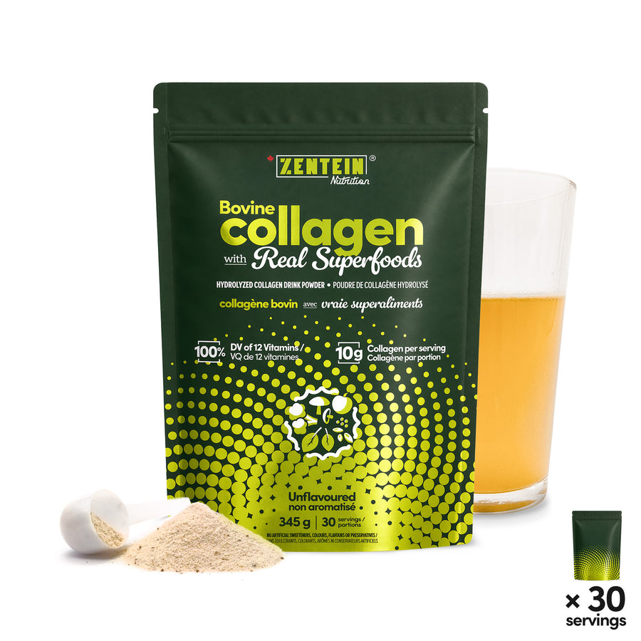 Bovine Collagen with Real Superfoods - Hydrolyzed Collagen Drink Powder