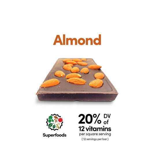Super Chocolate - Roasted Almond (12 servings/chocolate per bar)