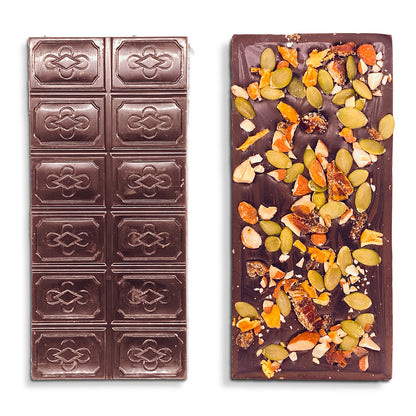 Super Chocolate - Almonds, Mango, Dates, and Pumpkin Seed (12 servings/chocolate bar)