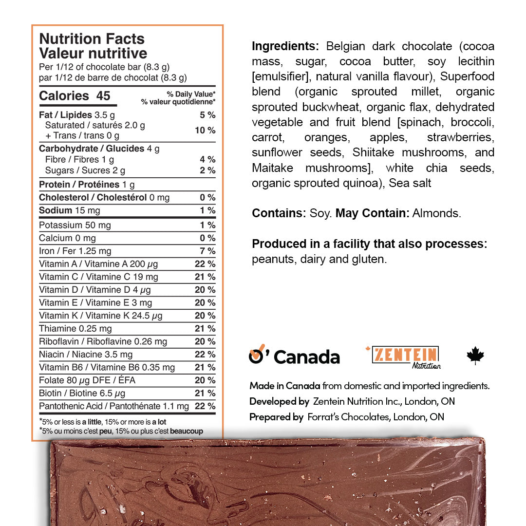 Super Chocolate - Sea Salt  (12 servings/chocolate bar)