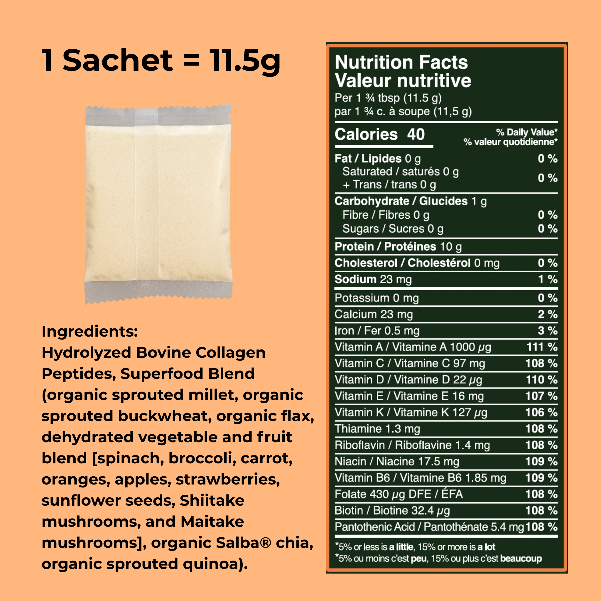 Single-Serve Sachet - 11.5 g Collagen with Superfood Sample