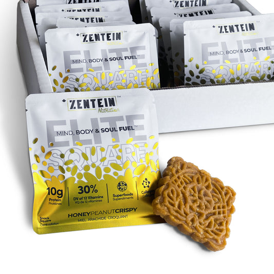 Honey Peanut Crispy Elite Square (Box of 12 Nutrition Squares)