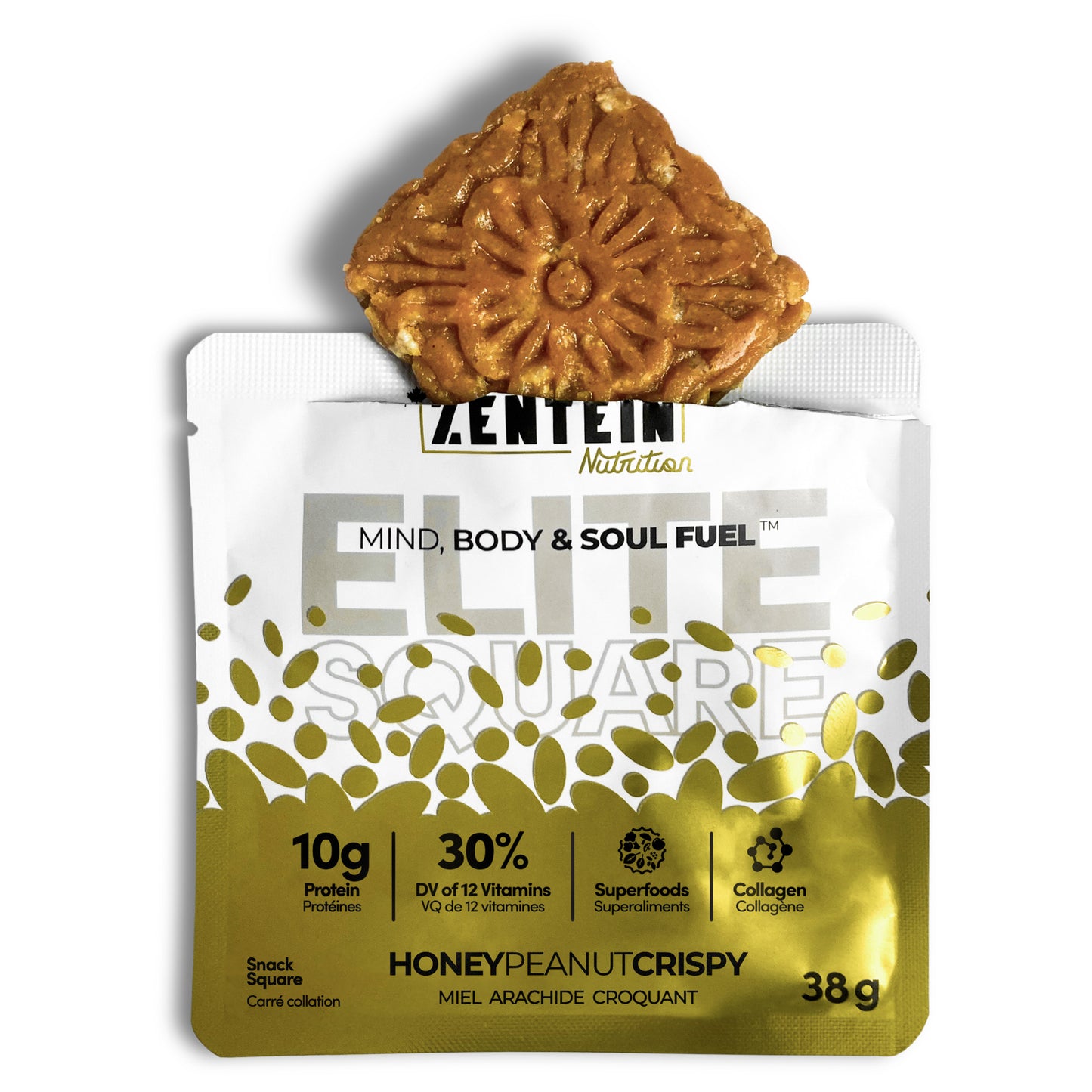 Honey Peanut Crispy Elite Square (Box of 12 Nutrition Squares)
