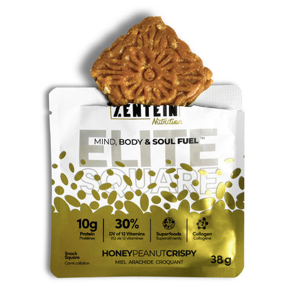 Honey Peanut Crispy Elite Square (Box of 12 Nutrition Squares)