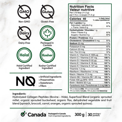 Superfood Collagen Peptide Protein Powder (30 servings/pouch)