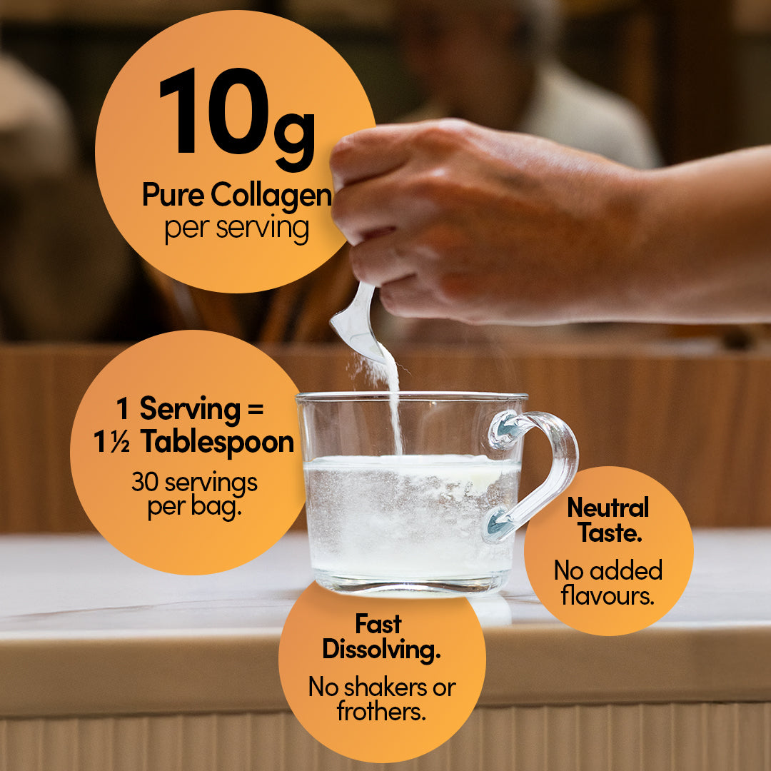 Pure Bovine Collagen Peptide Protein Powder (30 servings/pouch)