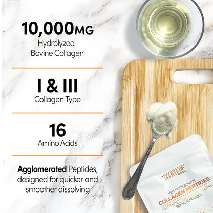 Pure Bovine Collagen Peptide Protein Powder (30 servings/pouch)