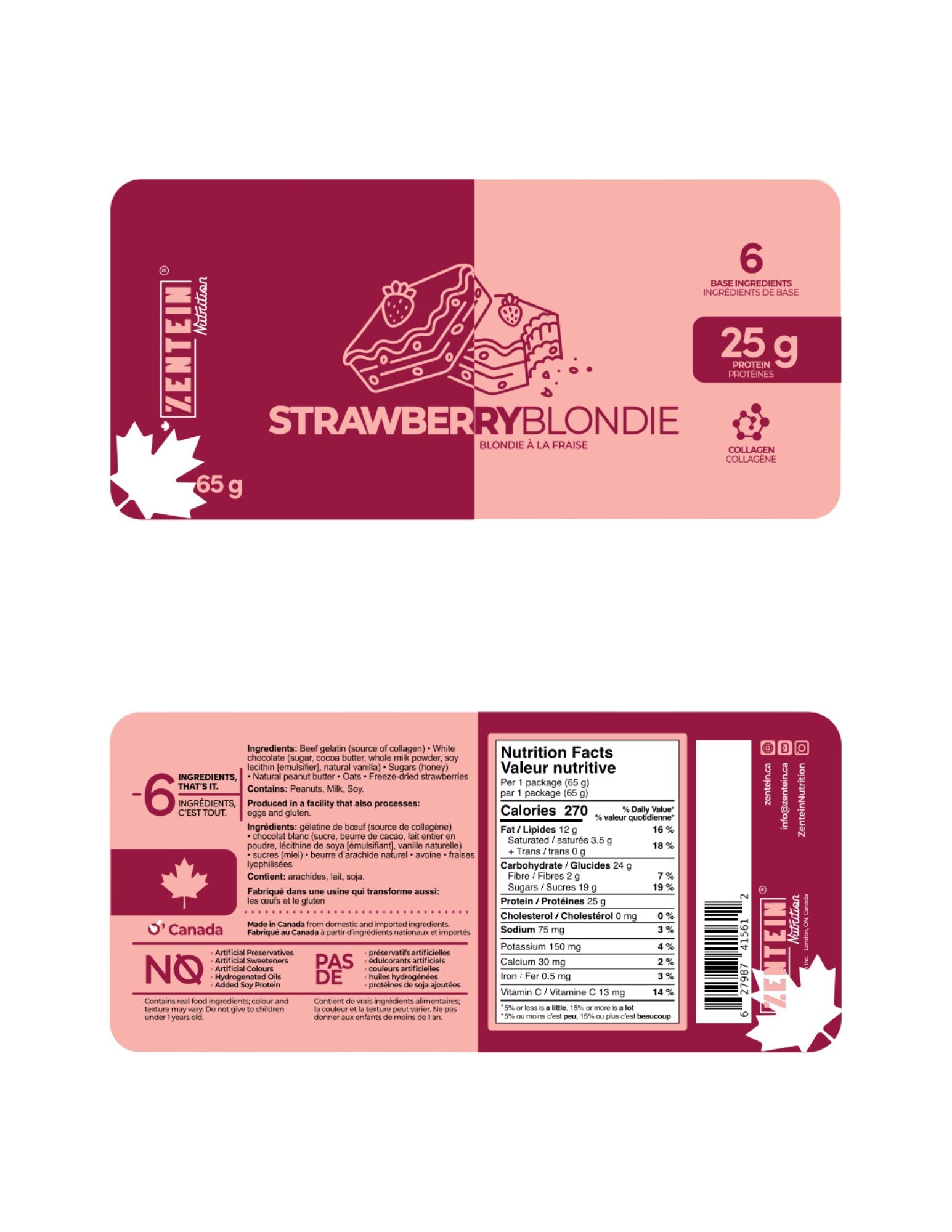 Single Bar - Strawberry Blondie (25 g Protein)