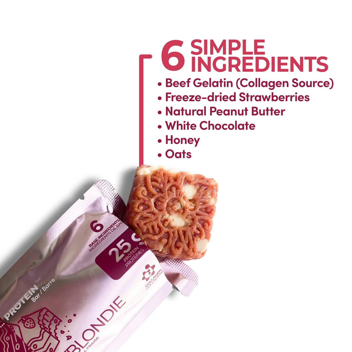 Strawberry Blondie Protein Bar (Box of 12 Protein Bars)