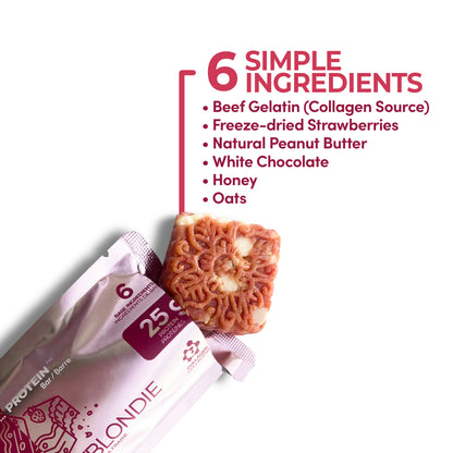 Strawberry Blondie Protein Bar (Box of 12 Protein Bars)