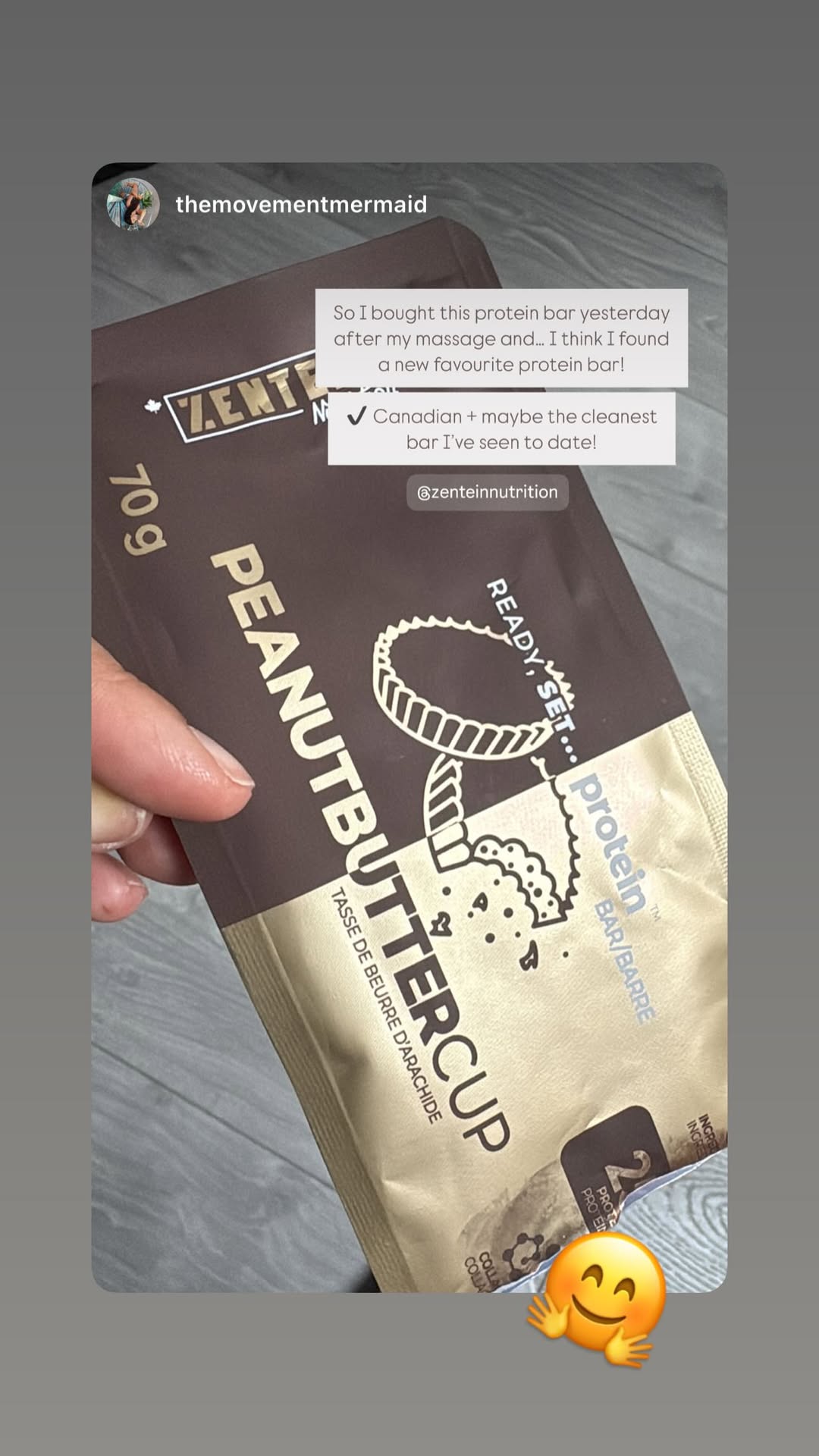 A hand holds a wrapped Peanut Butter Cup beside a customer's taste recommendation.