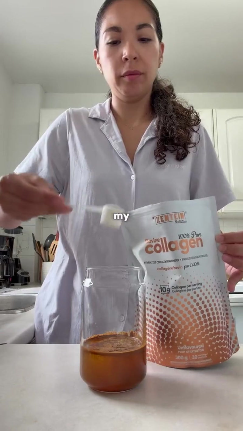 Jessica prepares coffee with Pure Collagen at home, then enjoys Elite Squares outdoors with her family.