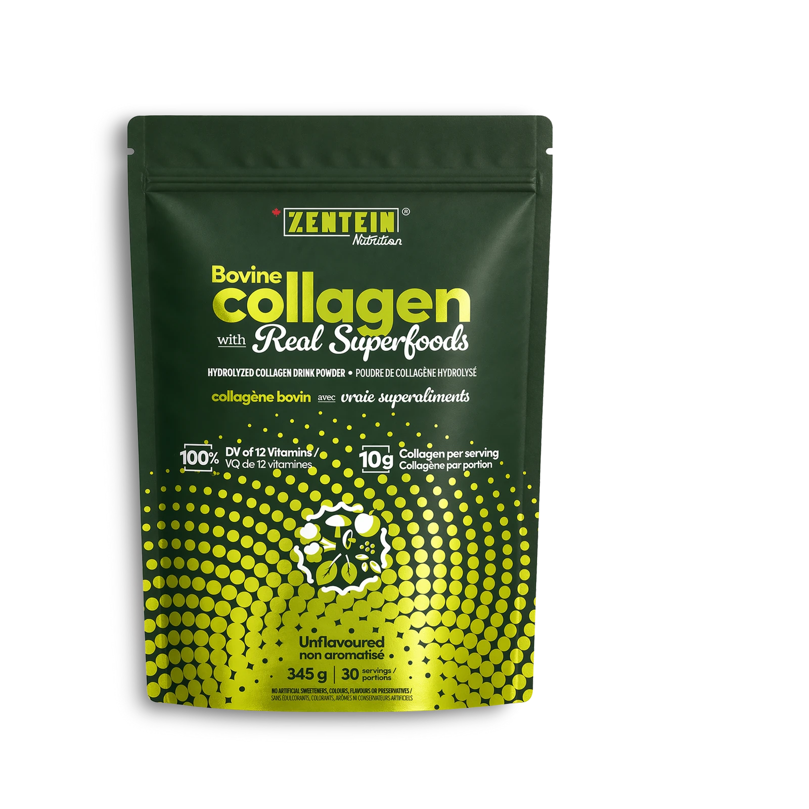 Bovine Collagen with Real Superfoods - Hydrolyzed Collagen Drink Powder